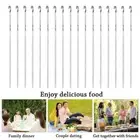 Outdoor Meat Metal Food BBQ Roasting Skewer Needle Kebab Sticks Barbecue Skewer