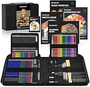 Shuttle Art Sketching and Drawing Pencils Set, 116 Pack Sketch Art Pencil Set with 4 Drawing Pads, Graphite Pencils in Zipper Case, Colouring Pencils for Artist Sketching, Art Set for Adults, Beginner