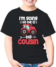 [SDVN] I'm Going to Be A Big Cousin Cute Pregnancy Announcement Expecting Baby Toddler Shirt Gift Boys Girl Youth T-Shirt (Black;3T)