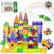 PlayPals Magnetic Tiles, 100PCS Building Blocks Sets 3D Magnet Puzzles Stacking Blocks, STEM Approved Educational Toys for 3+ Year Old Boys and Girls, Building & Construction Toys