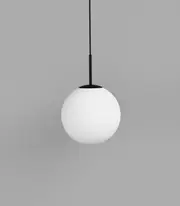 Lighting Republic Orb Max 300mm Matte White Glass with Textured Black Fittings Pendant Light