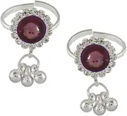 [Generic] Purple Colour Wonderful Trendy Toe Ring Bichudi for Women By Indian Collectible, No Gemstone