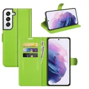 For Samsung Galaxy S22+ Plus 5G Case, PU Leather Folio Wallet Lychee Cover, Green
