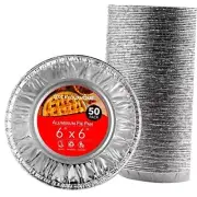 6 Inch Aluminum Foil Pie Pans (50 Count) - Disposable & 6 Inch - 50 Count