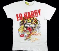 在飛比找Yahoo!奇摩拍賣優惠-Ed Hardy 短袖 T 恤 全鑽 老虎頭設計 微風 刺青