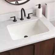 SIGNATURE HARDWARE MYERS RECTANGULAR PORCELAIN UNDERMOUNT BATHROOM SINK- BISCUIT