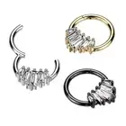 Piercing Nose Steel Surgical - Creole With Decor Zircons Fascia