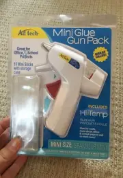 NIP AD TECH Mini Hot Melt Glue Gun w/10 Sticks HIGH TEMP W/Storage Case SCHOOL