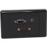 Dynalink VGA 3.5mm HDMI Wallplate Black Dual Cover Fly Leads