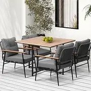 Livsip Outdoor Dining Set 5pcs with Garden Patio Table and Chairs Set of 4 Outdoor Furniture