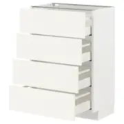 METOD / MAXIMERA base cab 4 frnts/4 drawers, white/Vallstena white, 60x37x80 cm