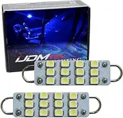 iJDMTOY 12-SMD-3528 1.72 43mm 211-2 212-2 214-2 561 Rigid Loop Festoon LED Bulbs For Car Side Door Courtesy Lights Ultra Blue