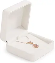 Woodten Necklace Pendant Bracelet Gift Box Necklace Box White Jewelry Gift Box Jewelry Gift Case for Birthday,Anniversary,Engagement,Proposal Jewelry Box