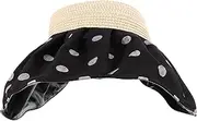 [YARNOW] Foldable Beach Hat for Women Lightweight UV Protection Wide Brim Sun Shade Hat for Outdoor Activities Like Hiking Camping and Shopping Decorative Design