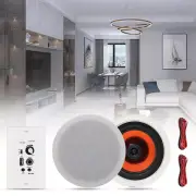 6.5" 300W Stereo Outdoor Waterproof in-Ceiling Speakers+Wall Bluetooth Amplifier