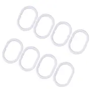60 Pcs Shower Curtain Rings Bath Drape Loop Clip Hook Glide Tape for Rods
