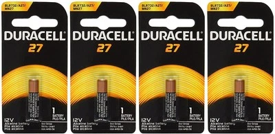 Duracell MN27BPK Watch/Electronic/Keyless Entry Battery, 12 Volt Alkaline X 4