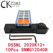 DSSNL 2020K12 20×125mm CNC Lathe External Turning Tool Holder + 10Pcs SNMG120408