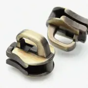 ZipGuard Auto-Lock Slider Pack - 10 Metal Zipper Heads, No.5 Brushed Finish