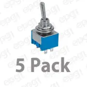 DPDT C/OFF MOM BOTH SIDES (ON/OFF/ON) MINI TOGGLE SWITCH 6A-125V # 66-1251-5PK