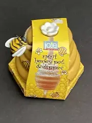 2002 Joie Ceramic Beehive Honey Pot and Wooden Dipper, Mini New