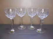 Set of 4 Waterford Crystal Kildare 7.5" Hock Wine Glasses Goblets Stemware New
