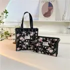 Retro Flowers Print Handheld Makeup Bag Cosmetic Pouch Home/Travel