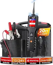 ANCEL PB100 Power Circuit Probe Tester Kit, 12-24V Automotive Electrical Short/Open Circuit Finder, AC/DC Voltage Tester, Diode Test, Resistance Check, Relay & Fuse Testing for Truck Boat, 40FT Cable