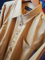 Roberto Villini ~ Sz 34/35 - 16.5 ~ Herringbone Long Sleeve Button Up ~ NWT