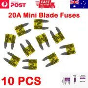 10 Pcs 20A Mini Blade Fuses - Yellow Car Truck Auto Fuses 20 Amp Fuse AU Stock