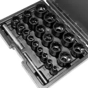 22pcs Bolt Nut Extractor Set Metric 8-27mm Impact Lug Removal Tool 1/2" and 3...