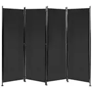 Giantex 4-Panel Room Divider Folding Privacy Screen Indoor & Outdoor Privacy Protection for Home Office, Black