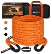 Kinetic Recovery Rope (1" x 30ft-48,600lbs), Heavy-Duty Offroad 35% Elasticit...