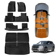 3 Pcs Boot Liners Floor Mats for Mitsubishi Outlander Petrol ZM 7 Seater 2021-2025 All Weather Heavy Duty TPE Cargo Car Trunk Luggage Tray