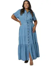 [Indigo Tonic] Lena Chambray Maxi Dress in Denim