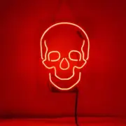 Haunted Skull Skeleton Red Acrylic 17" Neon Light Sign Lamp Decor Bar Club Party
