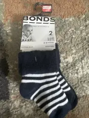 Bonds Baby Socks BNWT Cotton Socks Bootee 2 Pack Size 00-1