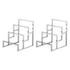 Clutch Purse Display Stand 3 Layer Wallet Rack Metal Clutch Riser - Silver, 2Pcs