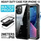 For iPhone 13 12 Pro Max,13 12 Mini Case Waterproof Cover with Screen Protector