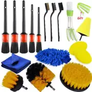 Brush Set Car Cleaning Scrubber Drill For Car Leather Vents Rim Cleanings Clean