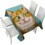 Cute Cats Art Happy Ginger Kitten Tablecloth