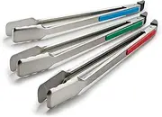 [Broil King] 64312 3-Pack Color-Coded Baron Grill Tong Set, one Size, Blue,Green,Red