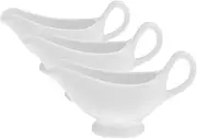 HEALEEP 3pcs Sauce Pot Sauce Cup Gravy Serving Boat Gravy Boat Condiment Bowl Seasoning Jar Condiment Bowls White Ceramics