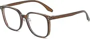 TECH-LINE-DIRECT FASHION ACCESSORIES Square Anti Blue Light Blocking Glasses | Blue Light Filter Computer Eyewear, Brown, M