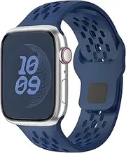 Sport Band for Apple watch band 46mm 45mm 42mm 44mm 49mm 41mm 40mm 38mm Men Women,Silicone for Apple watch strap Breathable Wristband Bracelet iwatch Ultra ultra 2 series 10 9 8 7 SE2 SE 6 5 4 3 2 1 Strap