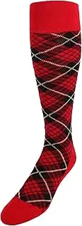[Trafalgar] Men's Finn Tartan Plaid Over The Calf Mercerized Cotton Socks