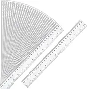 30 Packs Clear Plastic Ruler 12 Inch with Centimeter and Millimeter, Metric Rulers Bulk for Kids Classroom School Office
