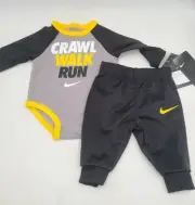 Nike Dri-Fit Baby Two-piece Set 3 Months Crawl Walk Run Pants One Piece Bodysuit