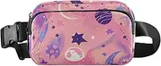[miaozhen] Pastel Galaxy Patterns Fashion Waist Bag Fanny Pack for small businessmen Large Capacity Chest Bag Belt Bag with Adjustable Strap for Travel Shopping Running, Pastel Galaxy Patterns, Modern