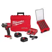 Milwaukee Cordless 1/2" Impact Wrench w/ Friction Ring Kit and Impact Socket Set